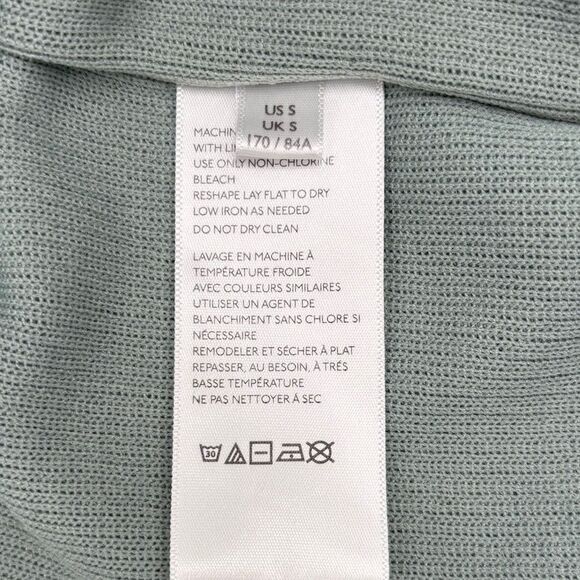 Urban Outfitters Sage Green Reversed Seam Ribbed 3/4 Sleeve Crop Top Size Sm - Picture 9 of 12